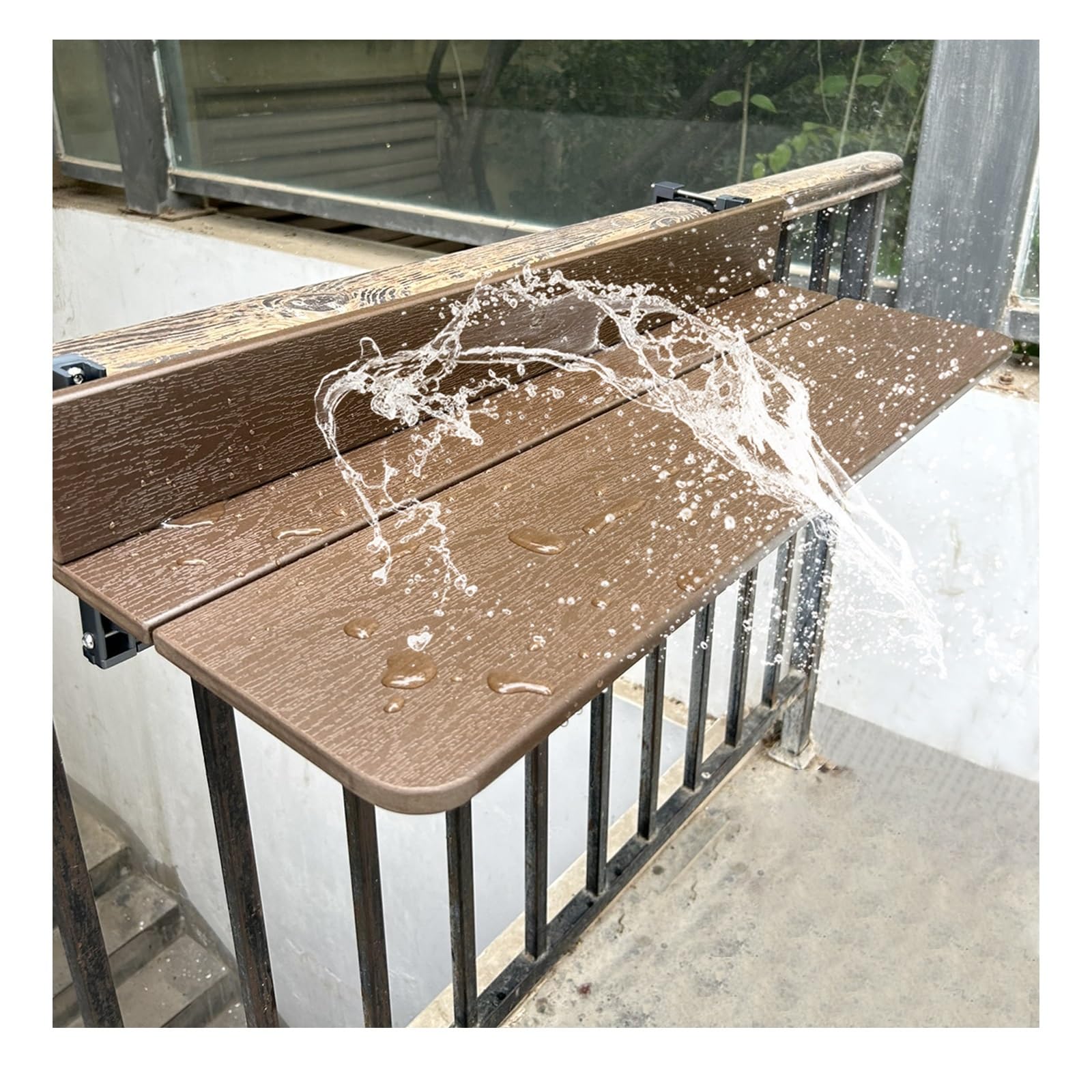 Table de balcon pliante, Table de balcon suspendue pliable, Petite table de jardin pliable, Table pliante murale en aluminium réglable en hauteur, résistant aux intempéries(W27xL60CM/W10.6xL23.6IN)