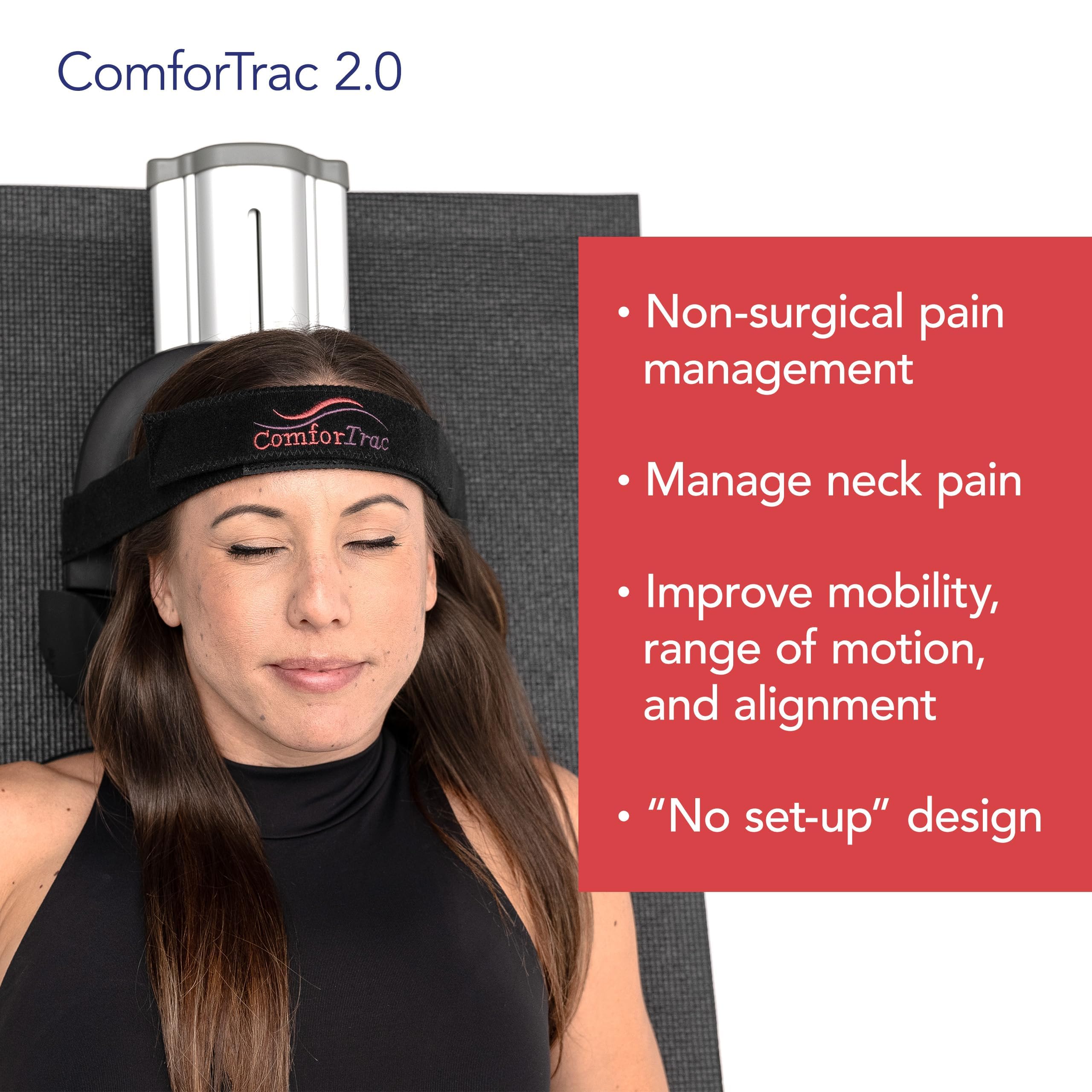 ComforTrac Deluxe Home Kit de tracción cervical 2.0, paquete con soporte para cuello ComforTrac Wave y estirador