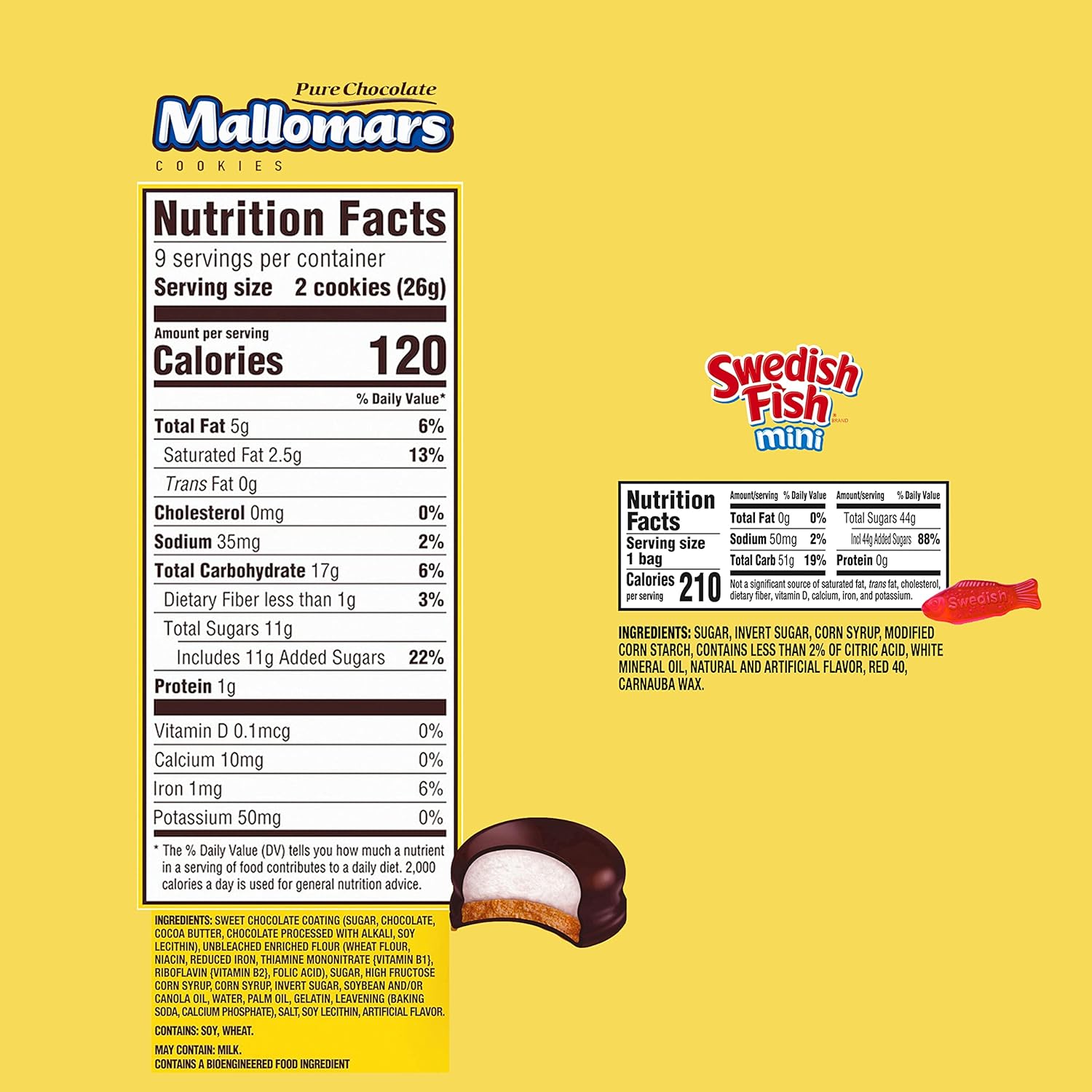 Buy NABISCO Mallomars Chocolate Cookies Boxes + Bonus Swedish Fish Mini