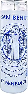 6 PCS Candles ST. Benedict- White -SAN Benito Blanco Glass Candle Burns 120 Hours