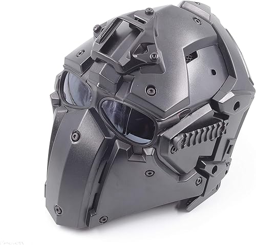 Miniatura 9 de iMeshbean Máscara protectora de cara completa, casco táctico de Airsoft con visera para caza, paintball, cosplay, película, utilería