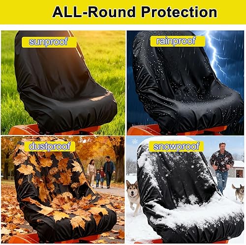 Miniatura 6 de Cubierta impermeable para asiento de cortacésped compatible con John Deere, para Cub Cadet, cubierta de asiento de tractor (Mediana)