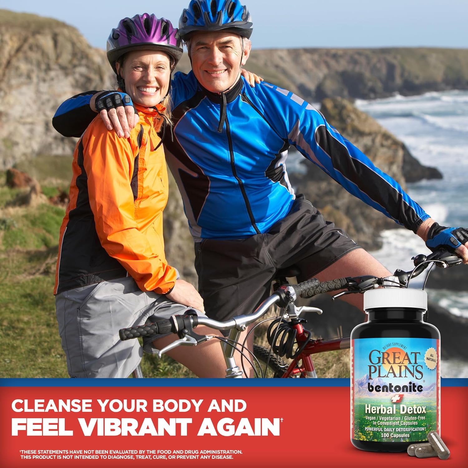 Yerba Prima Great Plains Bentonite Clay Caps Plus Herbal Detox (Pack of 2) - Food Grade - Liver & Colon Cleanse Supplement Capsules