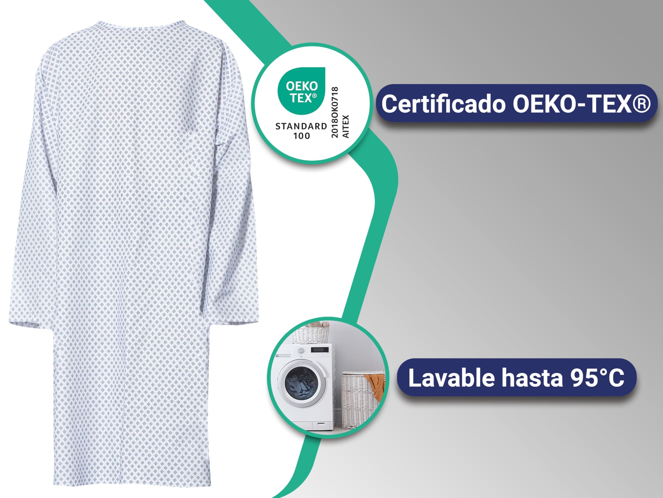 ZOLLNER Camisa de Paciente Hospital, camisón Enfermo, 533