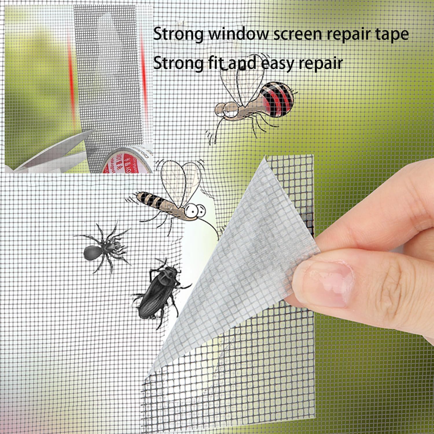 SANKEMU Mosquito Net Repair Tape, 16.5x2 Inches, Black, Waterproof Mesh Patch for Window & Door Screens — Amazon image 5