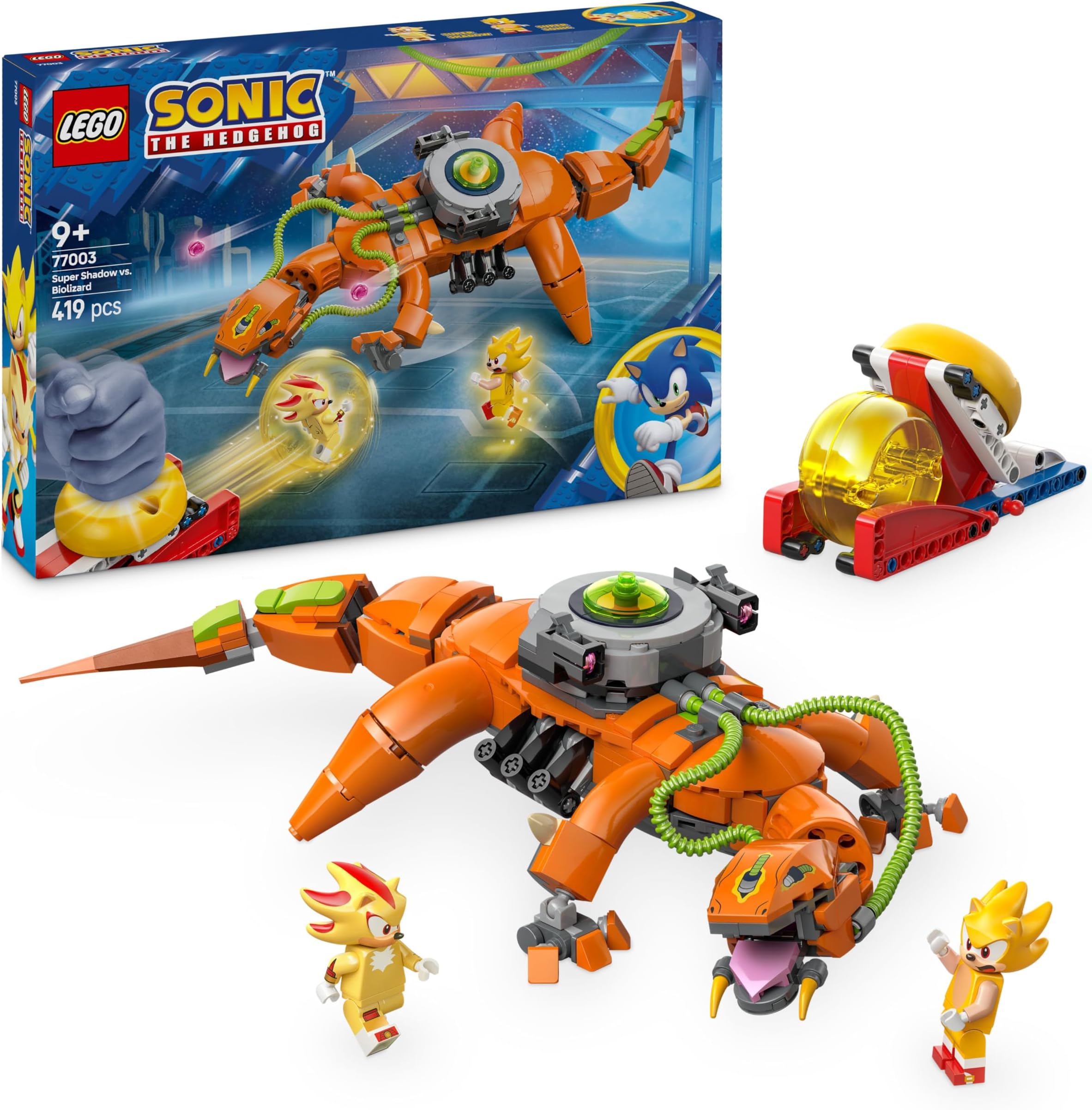 LEGO Sonic the Hedgehog Super Shadow vs. Biolizard Set, Building Toy Includes 3 Video Game Characters and a Chaos Emerald, Gifts for Gamers, Boys and Girls aged 9 Plus 77003