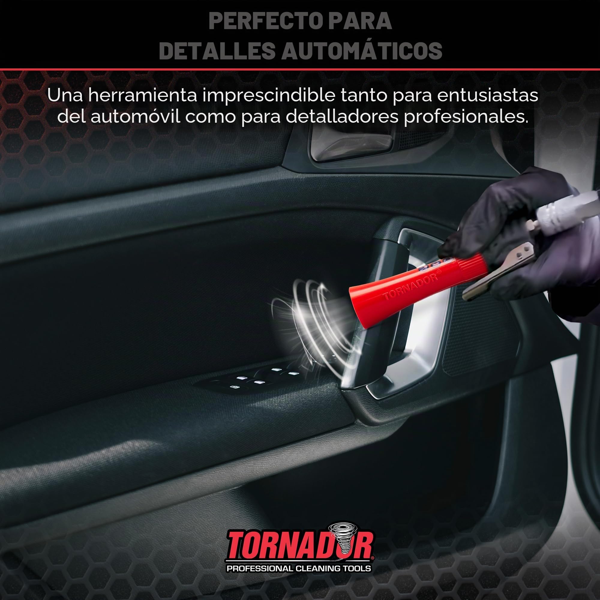 Tornador Z-007 Mini | Herramienta de limpieza de auto de alta presión compacta | Diseño ergonómico que acelera el detalle del interior | Funciona con compresor de aire | Potente y portátil