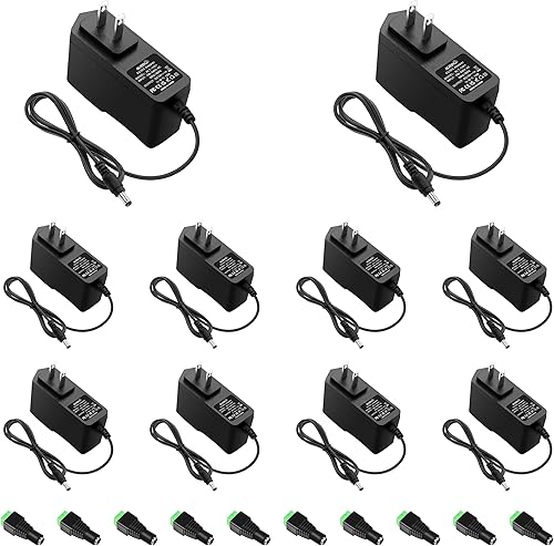 Vista 12 de ALITOVE Adaptador de fuente de alimentación de 12 V 1A CA 100-240 V a CC 12 voltios 12 W 1000 mA convertidor cable de 4.92 pies con punta de 0.217 x