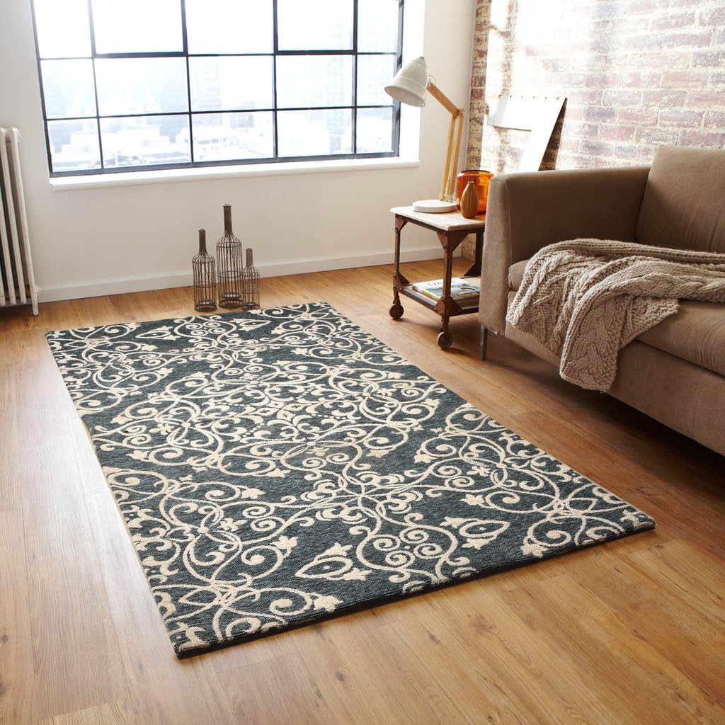 Desirica Jacquard Woven Modern Design Polycotton Carpet - Multicolour