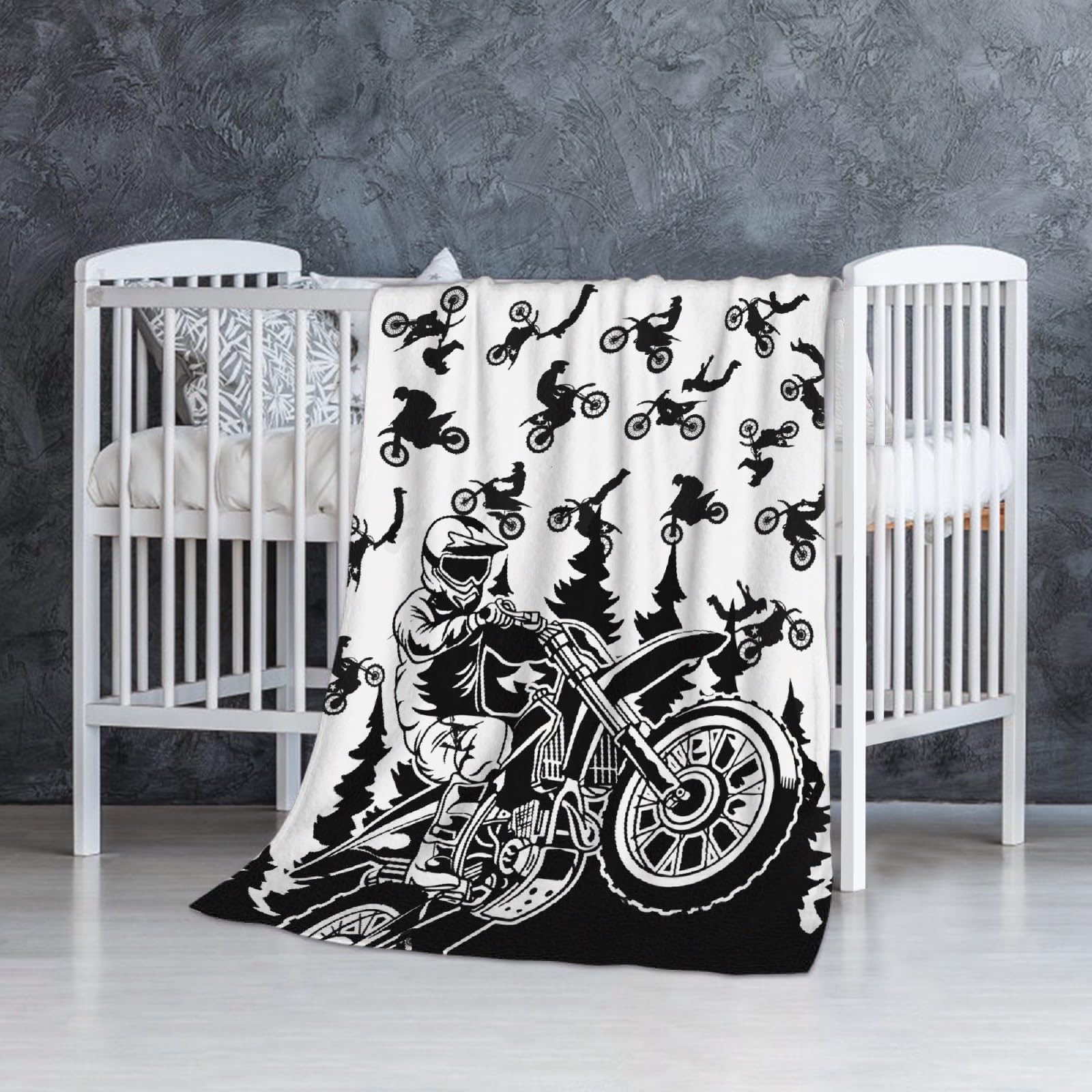 Dirt Bike Blanket Gift for Boys Kids Motorcycle Blanket Stuff