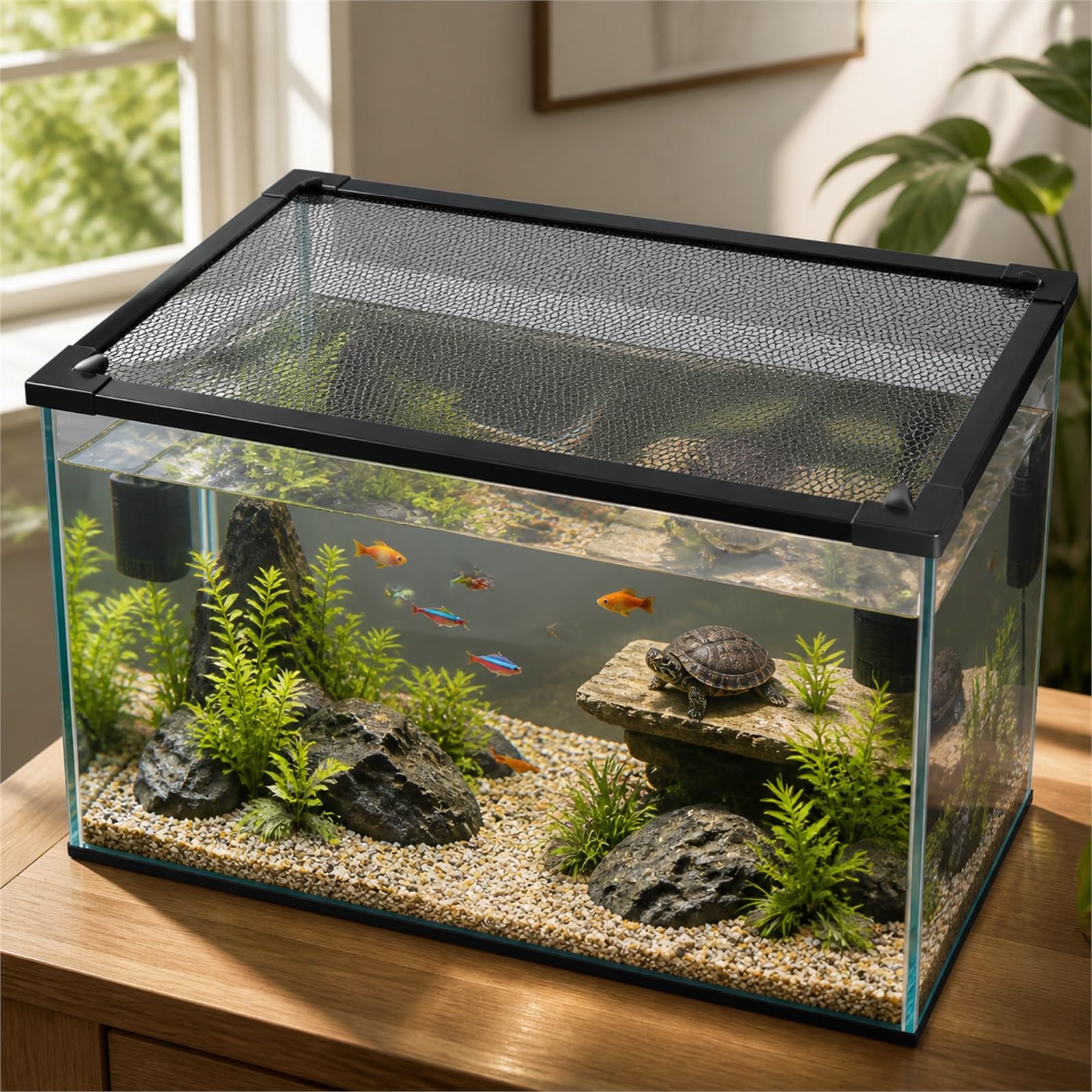 Tapas De Acuario,Red Magnética Anti-Salto para Acuario,Cubierta de Malla Antisaltos,Cierre magnético,Evita Escapes De Mascotas,para Oficina Vestíbulo Tienda de Mascotas