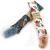 Vista 4 de 2 Pack Natural Interactive Catnip & Silvervine Cat Kicker with Feathers, Bite Resistant Chew Toy, Crinkle Kicker, Accessories for Indoor Cat
