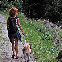 Vista 9 de Correa retráctil resistente de 16 pies para perros, correa de paseo para perros con asa antideslizante, dispensador, bolsas de basura, freno con una