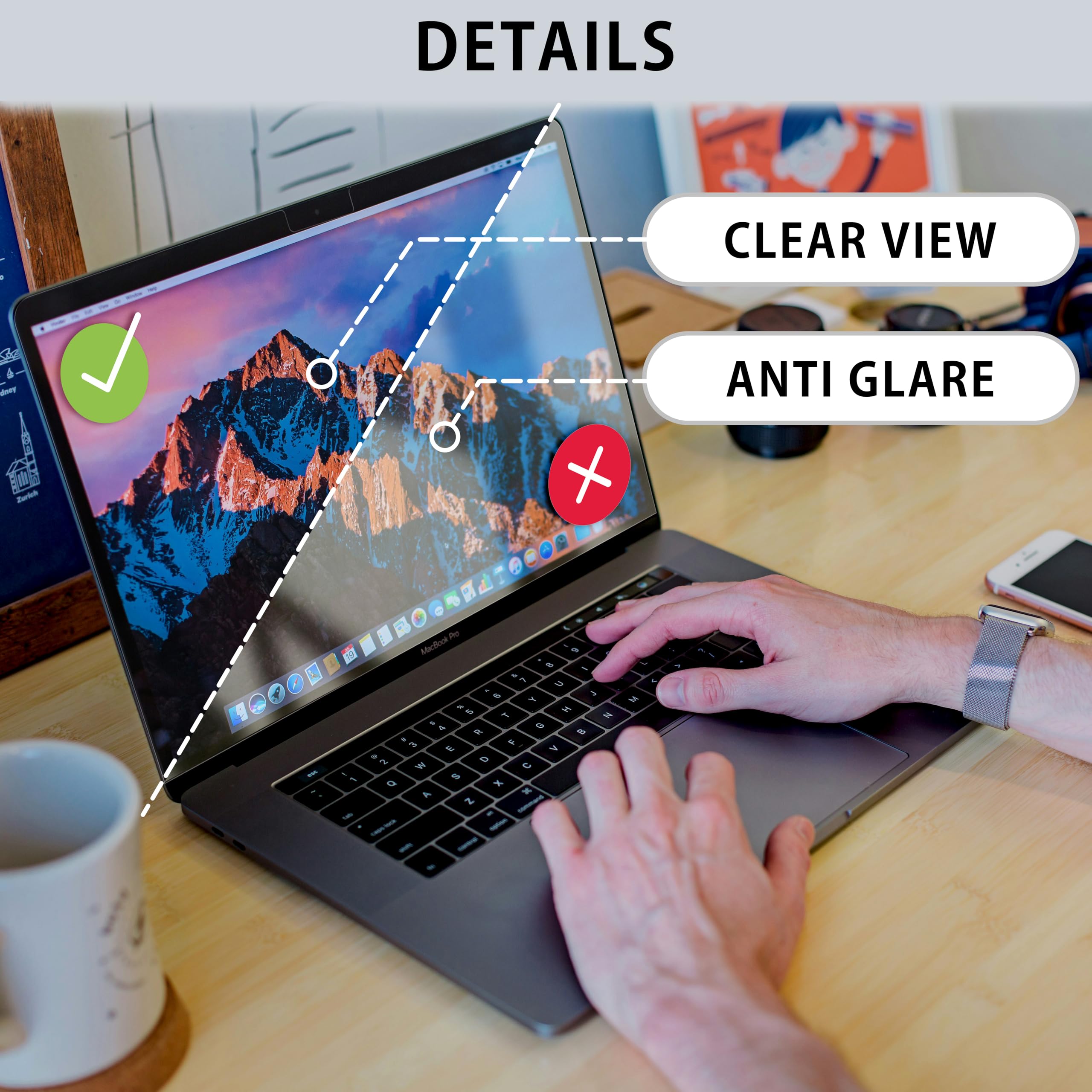BROTECT Antireflecterende Beschermfolie voor Apple MacBook Pro 16 2019 Anti-Glare Screen Protector, Mat, Ontspiegelend BROTECT Antireflecterende Beschermfolie voor Apple MacBook Pro 16 2019 Anti-Glare Screen Protector, Mat, Ontspiegelend