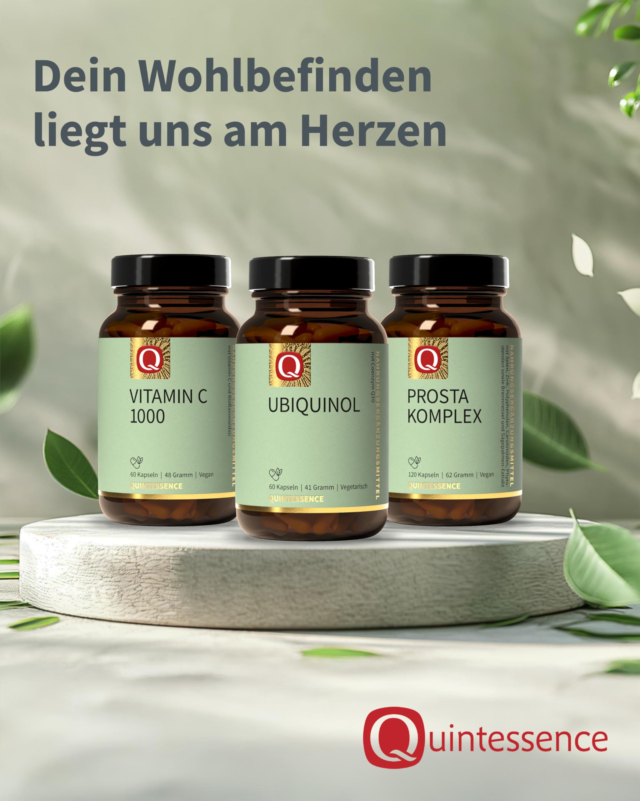 Quintessence Nukleotide Kapseln 60 Stk. - Mit 5 Nukleotiden, Vegan & ohne künstliche Zusatzstoffe, Kapseln mit Coenzym Q10 & Vitamin C, Produziert in Österreich