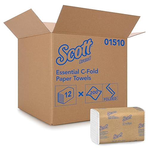 Zama Scott toallas de papel C-Fold para dispensador, Kimberly-Clark cuidado de la salud SKU 1510, blanco, 10.125 x 13.15pulgadas., Blanco, 2400