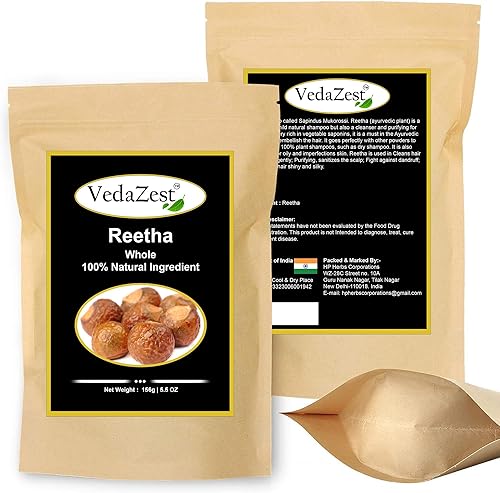 Reetha Organic Reetha Raw Whole Reetha, Jabón Nueces Berries, Areetha, Kunkudukaialu - 156 g5.5 oz para lavandería, cabello, gel de baño y