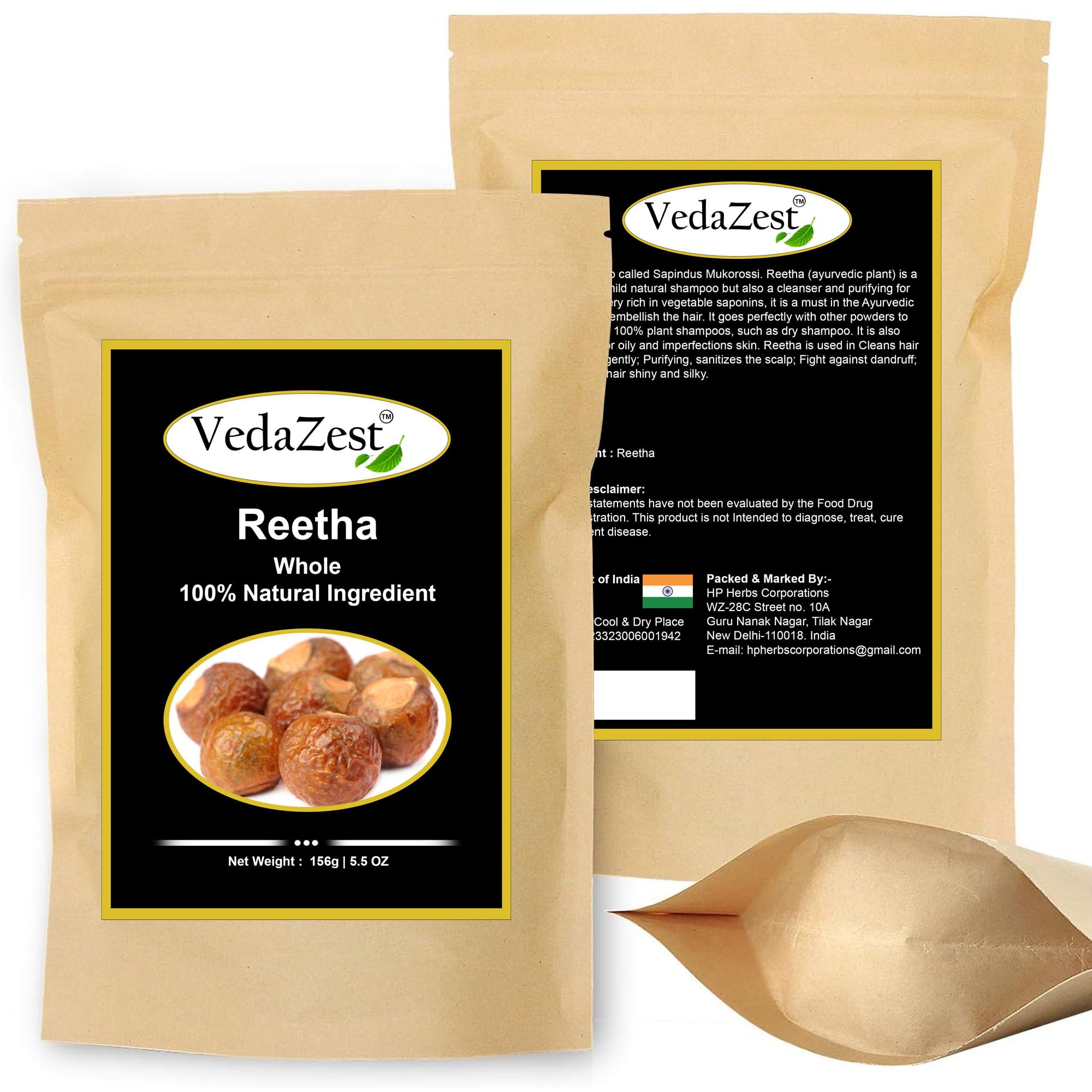 Organic Reetha Raw Whole Reetha, Soap Nuts Berries, Areetha, Kunkudukaialu - 156g/5.5oz for Laundry, Hair, Body Wash & Soap Making, Hypoallergenic, Non-toxic, natural & Eco-Friendly