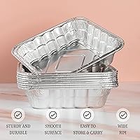 Vista 5 de PLASTICPRO Moldes de aluminio desechables de 10 x 10 x 3 pulgadas para hornear – Utensilios de cocina perfectos para hornear pasteles, panes