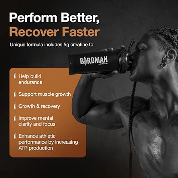 Birdman Falcon Performance Vegan Protein Powder, 31g Protein, 5g Creatine, 5g BCAA, Probiotics, Electrolytes, Pre Workout, Low Carb, Sugar Free & Dairy Free, Plant Based Chocolate Protein -19 servings