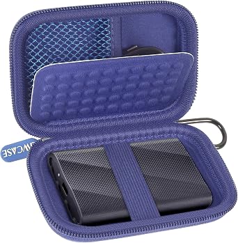 Case Compatible with Samsung T9/ T7/ T7 Shield Portable SSD 1TB 2TB 4TB External Hard Drive, Storage Travel Carrying Holder Organizer for Solid State Drives & USB Cable Box Only-Blue