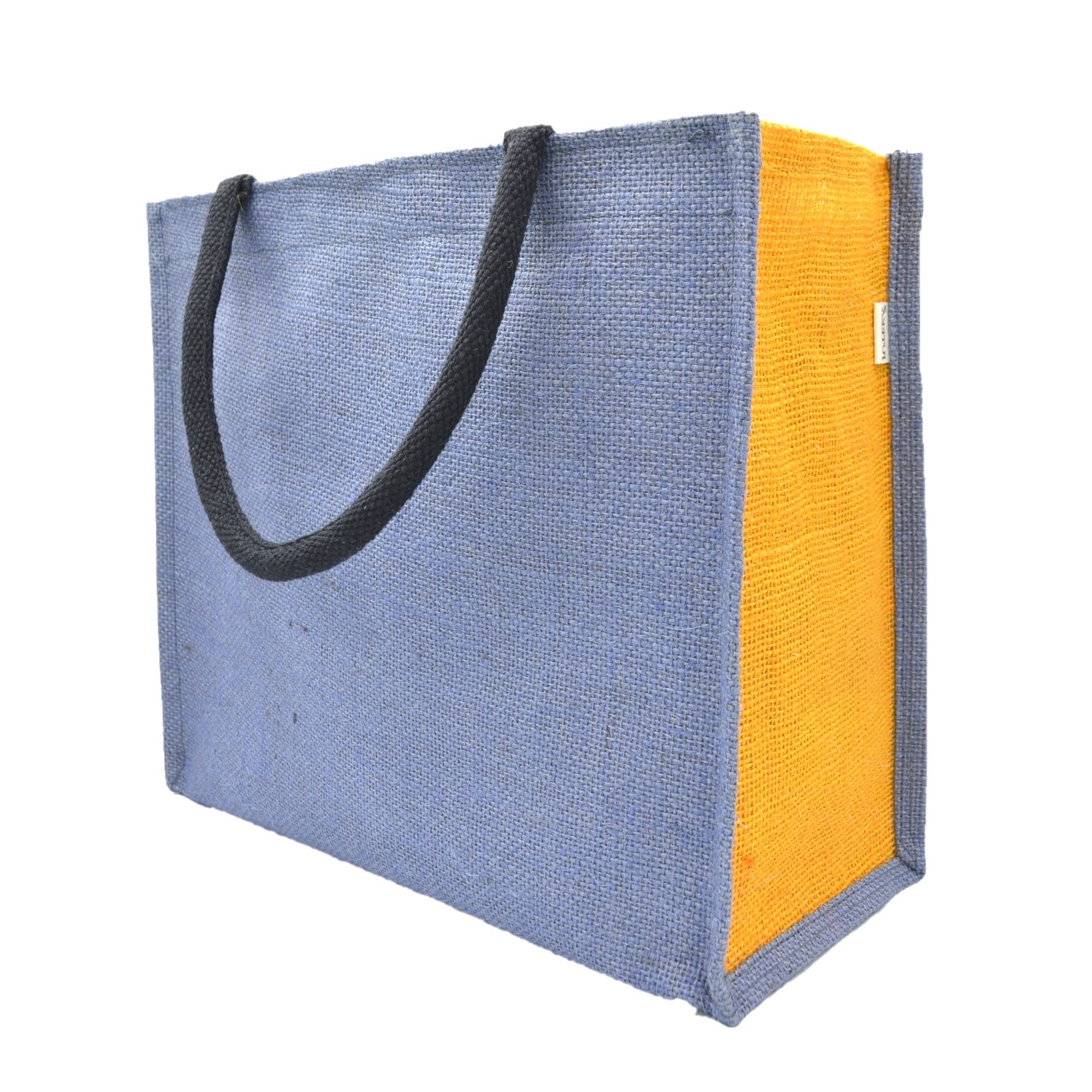 Multicolor Jute Bag for Shopping, Lunch, Tiffin, Grocery with Zip Closure and Padded Cotton Handles…-image-8