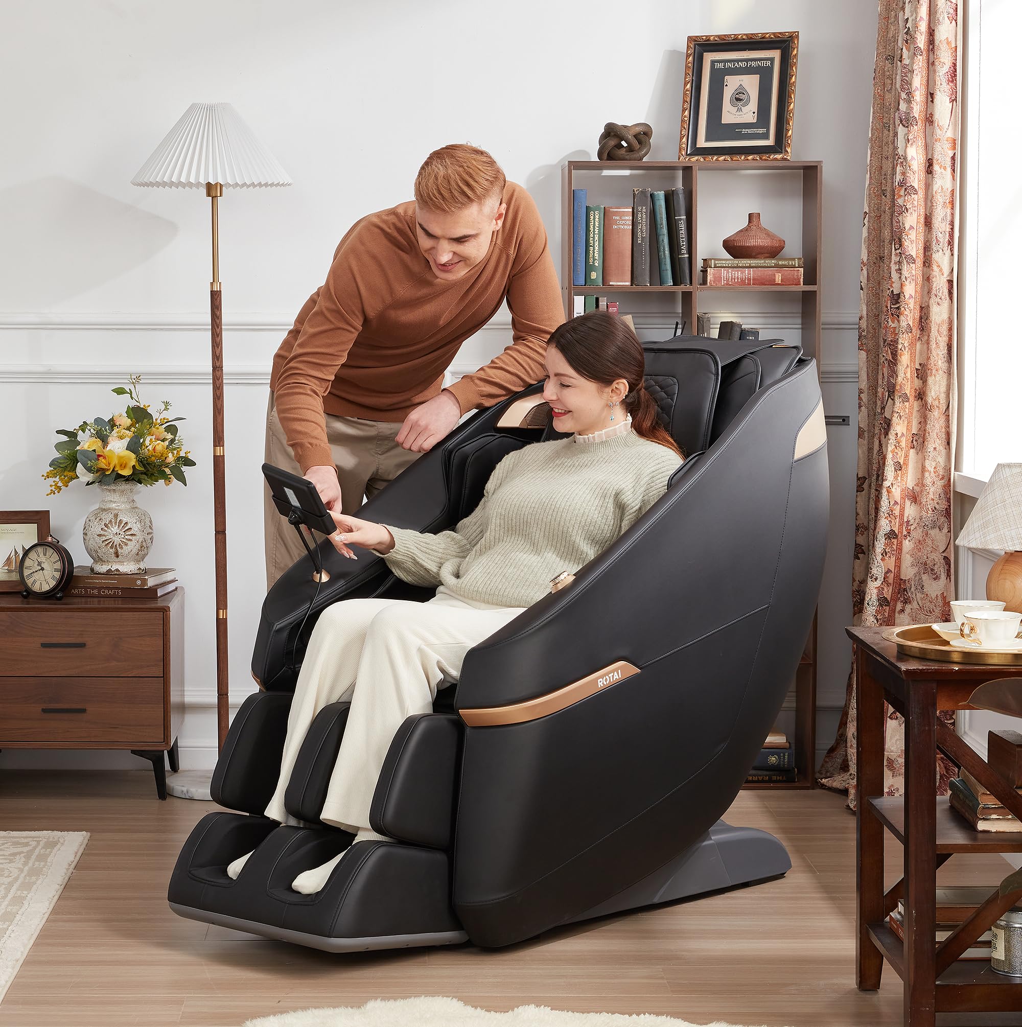 ROTAI Massagesessel -Ganzkörpermassage mit Heizung & Zero-G, 22 Automatikprogramme, Bluetooth-Musik, Ganzkörper-Knetmassage