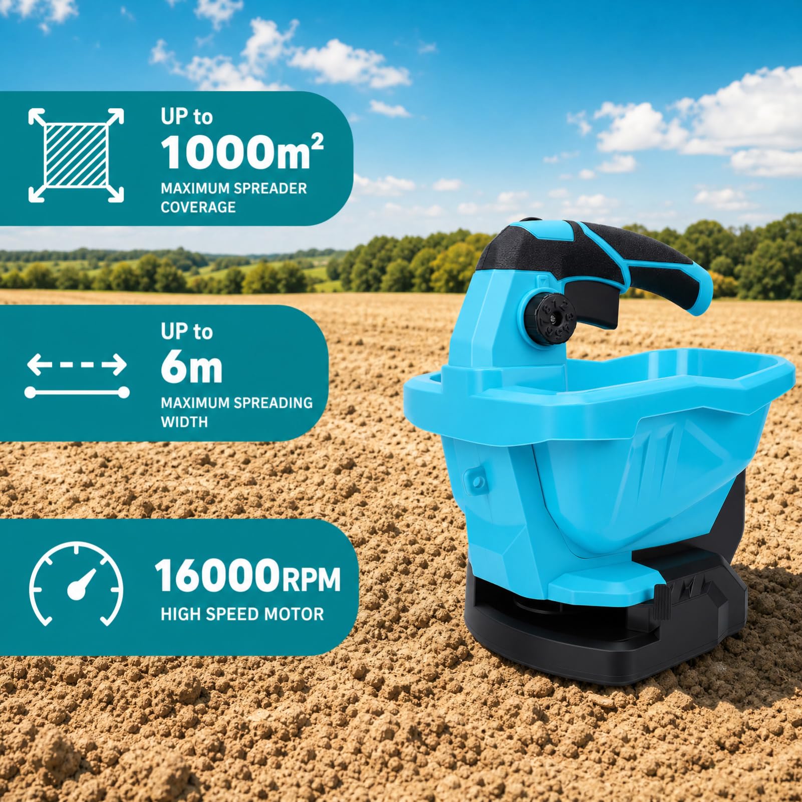 Épandeur électrique 3,8 L pour Batterie Makita 20V, Nu (Bleue)