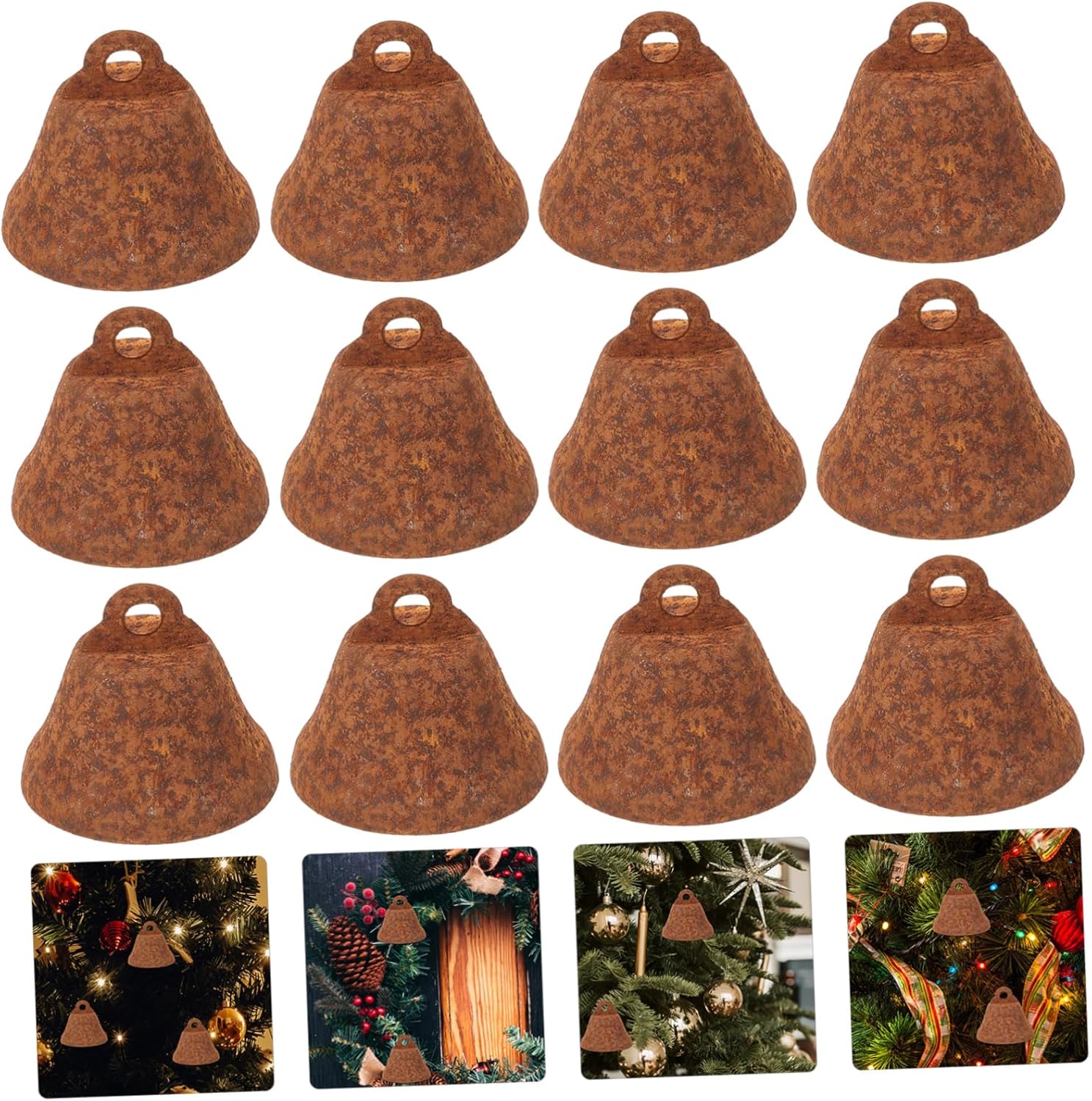 Zerodeko 250pcs Christmas Bells Rustic Vintage Style DIY Decorative Ornaments for Tree