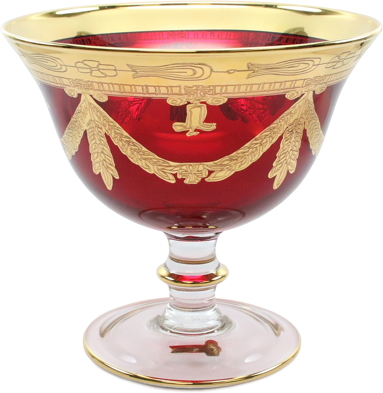 Italian Collection Crystal Campana Red Centerpiece Bowl