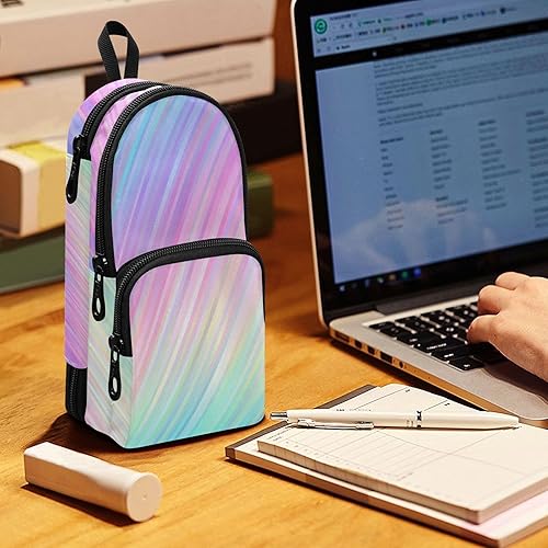 Miniatura 5 de Bolsa de lápiz colorida Bolsa de lápices duradera Caja organizadora Casos de papelería Estuche para lápices Estuche de pluma