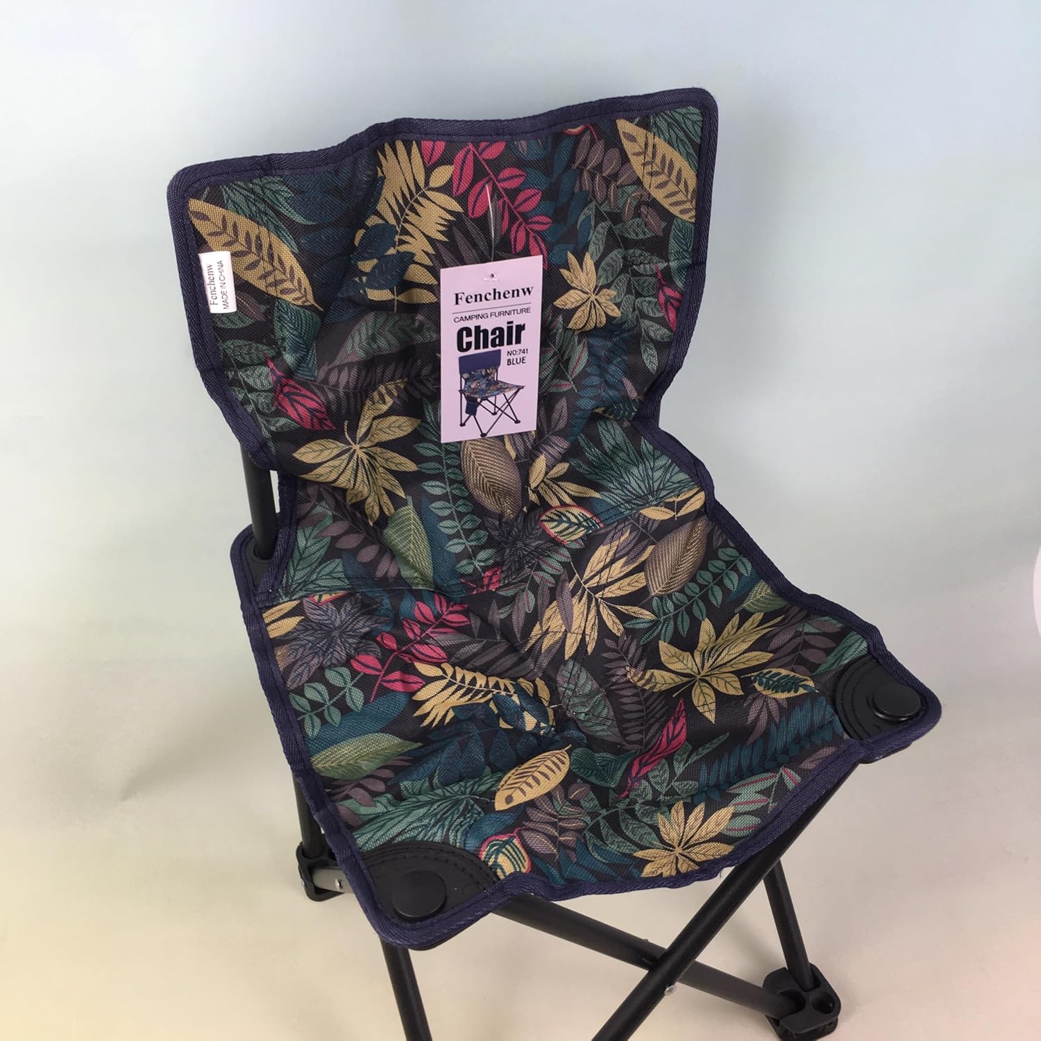 Fenchenw Camping Furniture, Portable Folding Camping Chair with Leaf Print, Lightweight Outdoor Chair for Camping, Hiking, Picnic, and Fishing