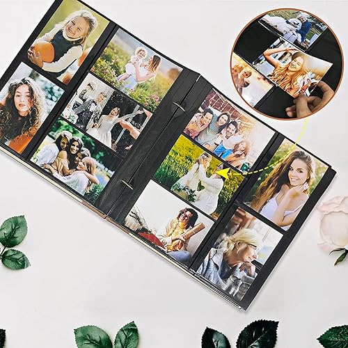 Miniatura 3 de ZEEYUAN Álbumes de fotos para fotos de 4 x 6 pulgadas con capacidad para 500 unidades, álbum de fotos de madera para fotos de 4 x 6 pulgadas, 500