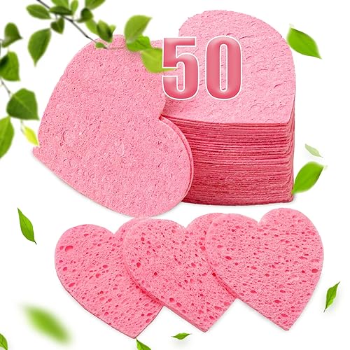 50 esponjas faciales naturales para la limpieza, esponjas faciales comprimidas profesionales para limpieza facial, utilizadas para exfoliación y