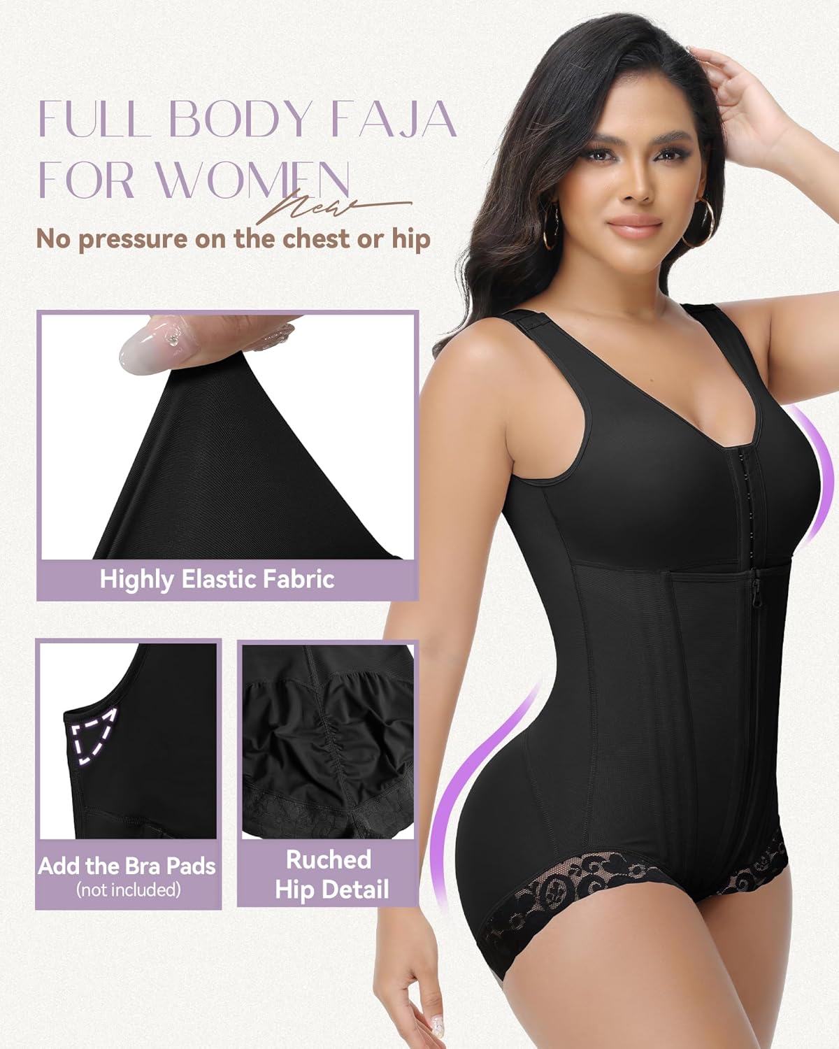 SHAPSHE Fajas Colombianas Moldeadoras Post Surgery Stage 1/2/3 High Compression Garment Full Body Shaper for Women - Image 4