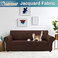 Vista 29 de Asnomy Couch Covers for 3 Cushion Couch Stretch Sofa Covers Slipcovers, Pet Protector Furniture Covers for Dogs Cats Spandex Jacquard Fabric Small