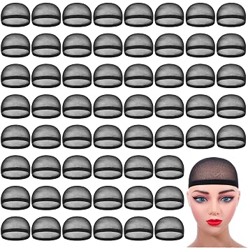 150 Pieces Black Wig Caps, Stretchy Nylon Stocking Wig Caps with Wide Elastic Band, Breathable Liners for Women and Men