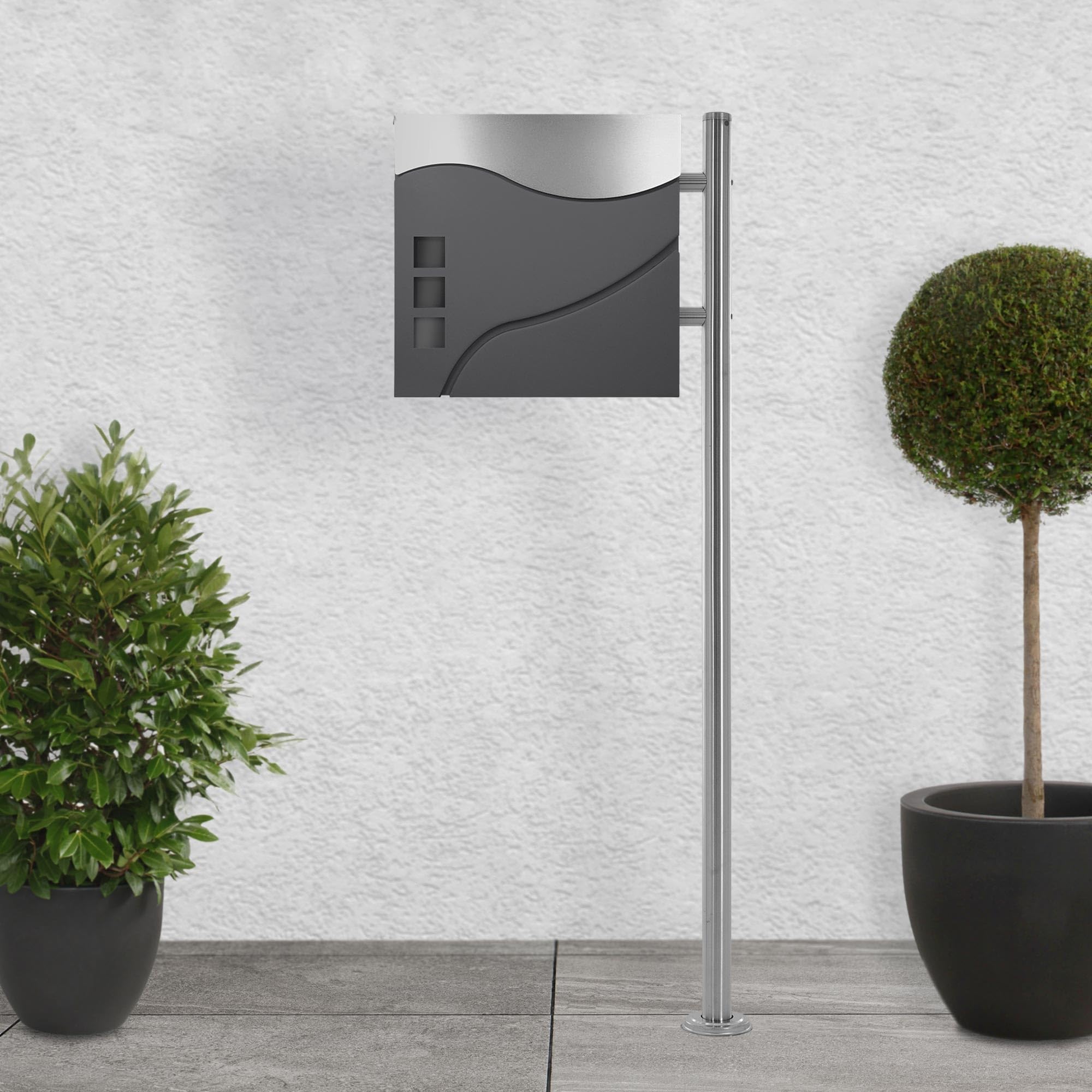 ECD Germany Standbriefkasten mit Zeitungsfach Standbriefkasten