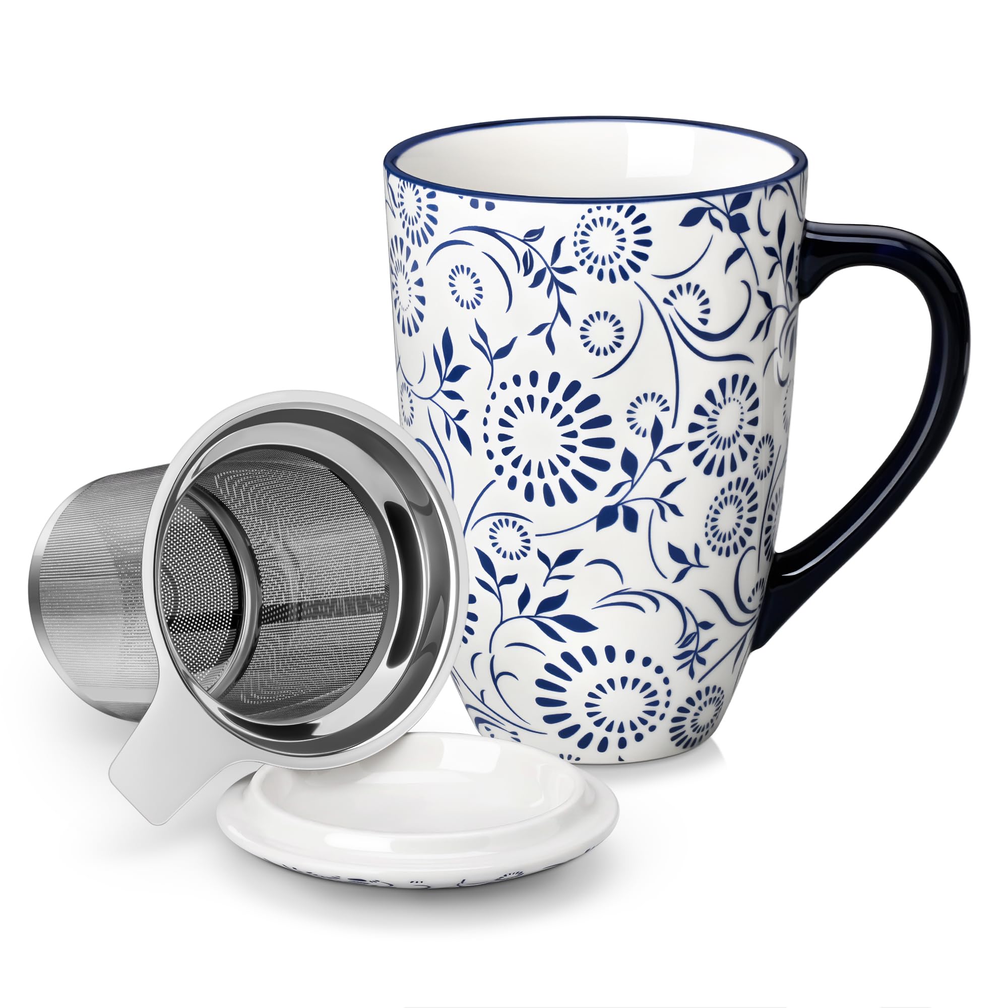 Teetasse mit Deckel und Sieb, vancasso SELENE Becher Set