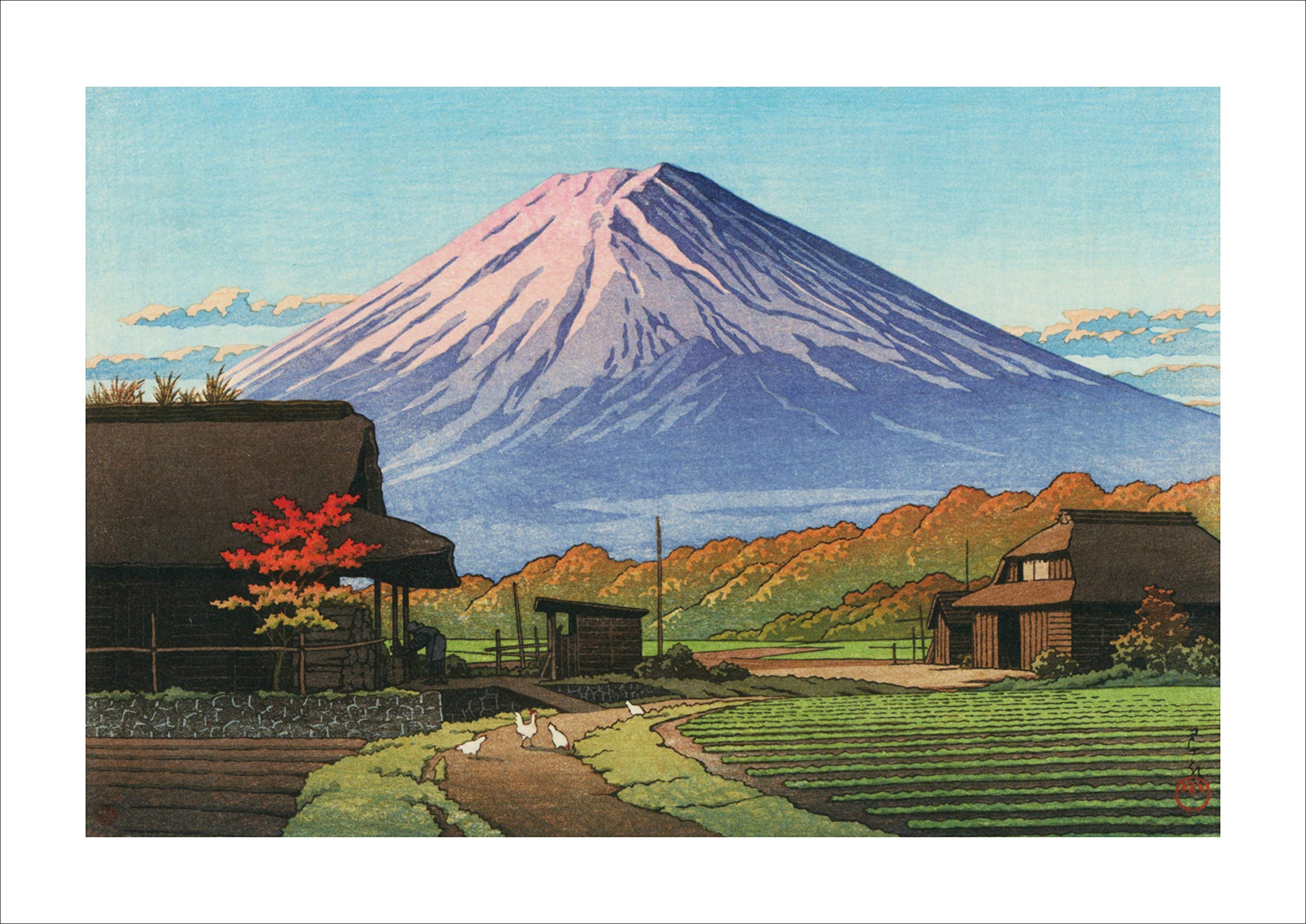 【Made in Japan】 Poster Japanese Painting Mount Fuji Hasui Kawase “Funatsu no AKI”16.53inch×11.69inch(A3)＜fine Art Paper Print＞Print on a Thick Sheet of Paper Painting Wall Art