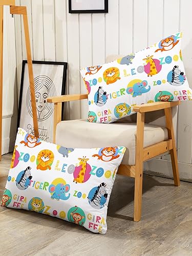 Miniatura 5 de Datura home Juego de sábanas Kawaii de 4 piezas con estampado de animales salvajes y bosques para niñas y niños con 1 sábana encimera y 1 sábana