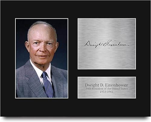 Vista 8 de HWC Trading Autógrafo del presidente de los Estados Unidos, Dwight D. Eisenhower, reproducción firmada enmarcada USL, impresión impresa, foto, Marco