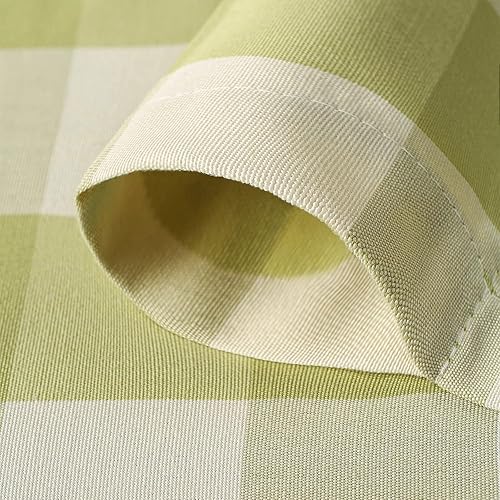 Miniatura 4 de VOGOL Cortinas de amarre para baño, cortinas de amarre verdes y blancas para ventanas de cocina, bolsillo ajustable para barra de 63 pulgadas de