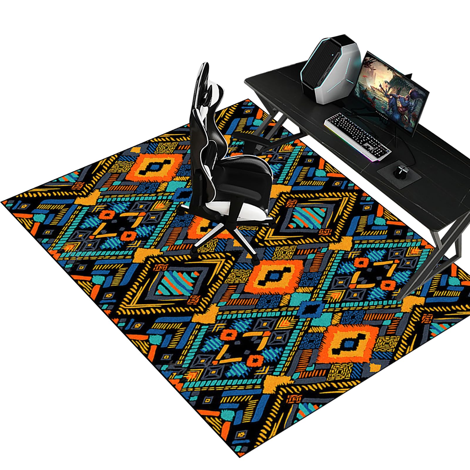 Fzamudng 100 x 160 cm Office Chair Mat for Carpet - Gaming Chair Mat - Low Pile Desk Chair Mat - Carpet Protector Chair Mat - Multi-Purpose Hard Floor Protector for Home and Office Non Slip โ image 1