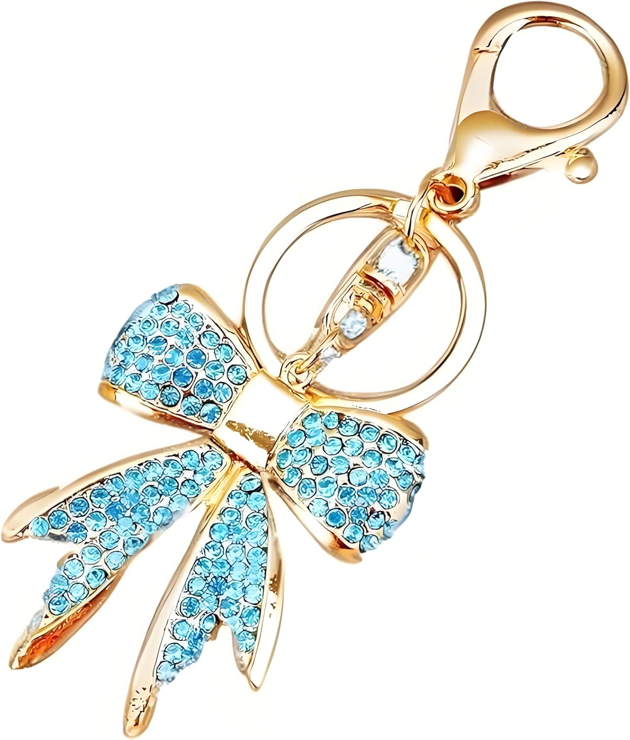 Butterfly Bow Rhinestone Keychain, Sparkling Simulated Diamond Car Keychain for Women, Glitter Bag Pendant and Handbag Accessory
