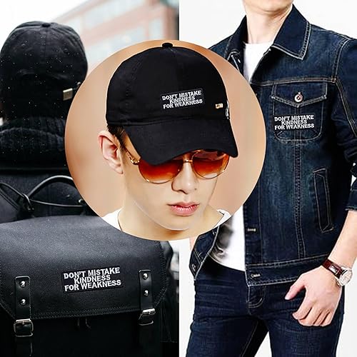 Miniatura 7 de Parches de letras negras para planchar, con texto en inglés Don't Mistake Kindness for Weakness (Don't Mistake Kindness for Weakness)