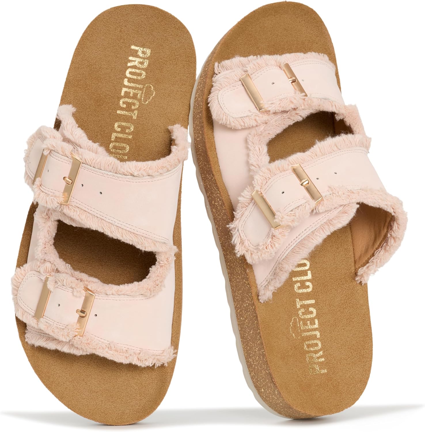 Project Cloud Comfortable Sandals Women - Lightweight with Plush & Soft Insole Buckle Womens Sandals - Non Slip and Durable Fashion Platform Slides for Women 2026 (LIGHT)