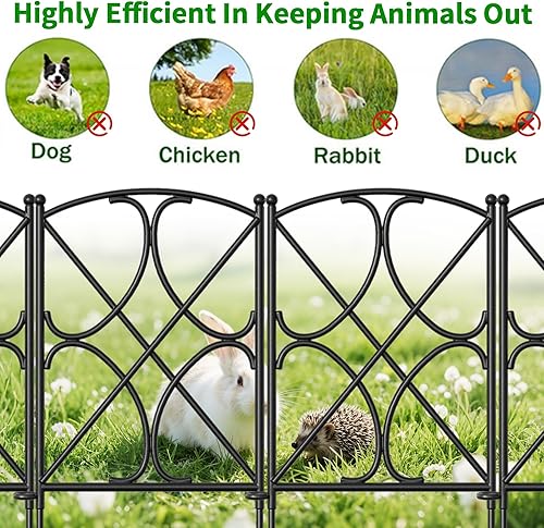 Miniatura 9 de Valla decorativa Amagabeli para jardín, acero inoxidable, alambre de hierro verde, plegable, panel ornamental, borde limitante, para patio, cama de