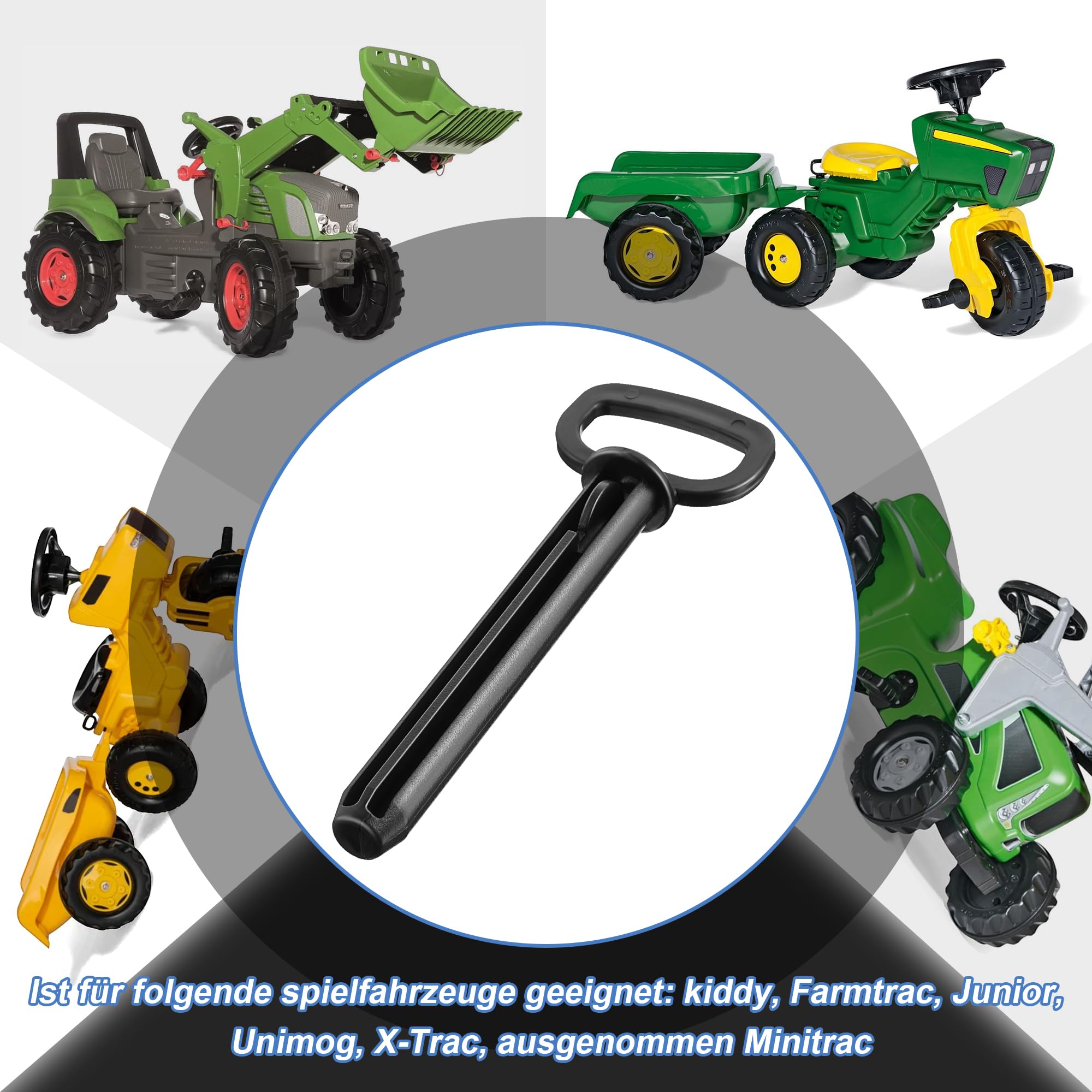 Enhon 3 Stück Toys Kupplungsbolzen Car Zubehör für Traktoren Zubehör für Trettraktoren Zum Anhängen Von Trailern, Zubehör für Kinderfahrzeuge, Schwarz Hochwertiger Kunststoff