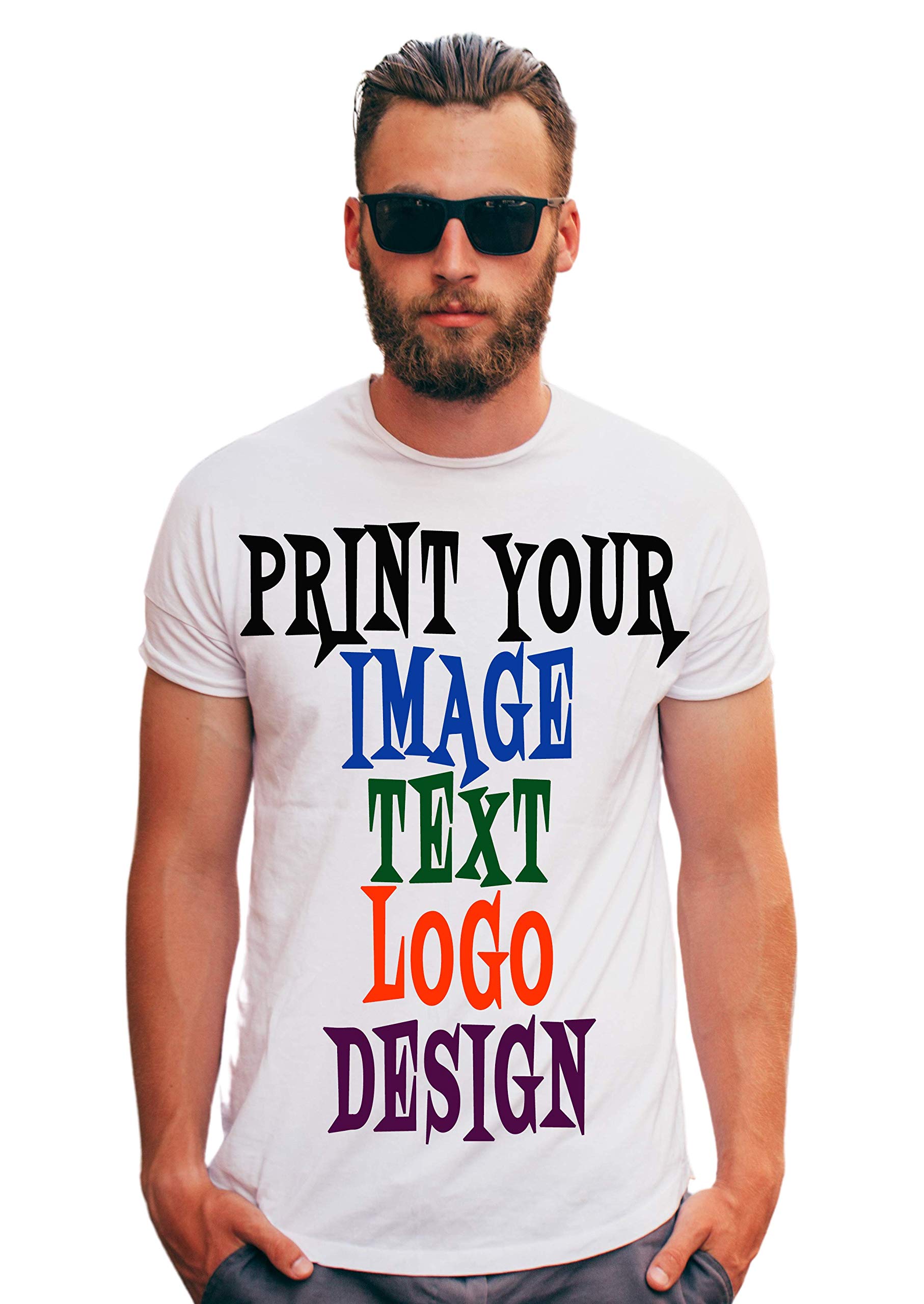 American ApplePersonalized Round Neck White Printed Tshirts, for Kids, Boys, Girls, Men, Women or Adults